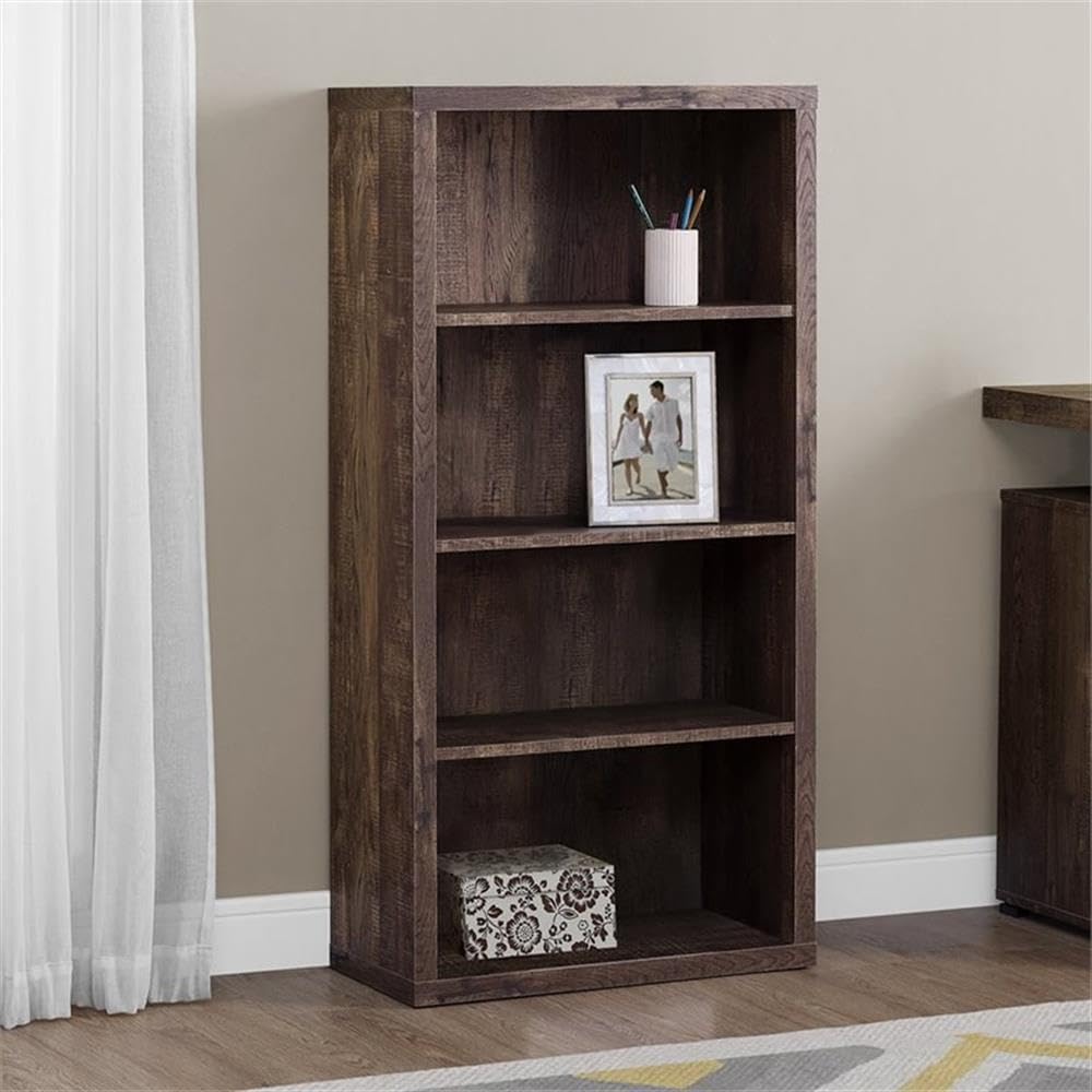 Monarch Specialties Bookcase - Sturdy Etagere with 3 Adjustable Book Shelves - 48? (Cappuccino)