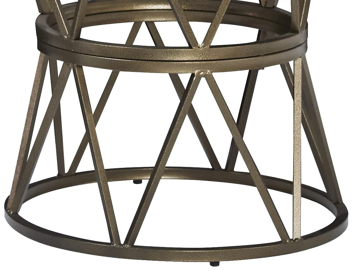 Progressive Furniture Soho Round End Table, Gold/Natural