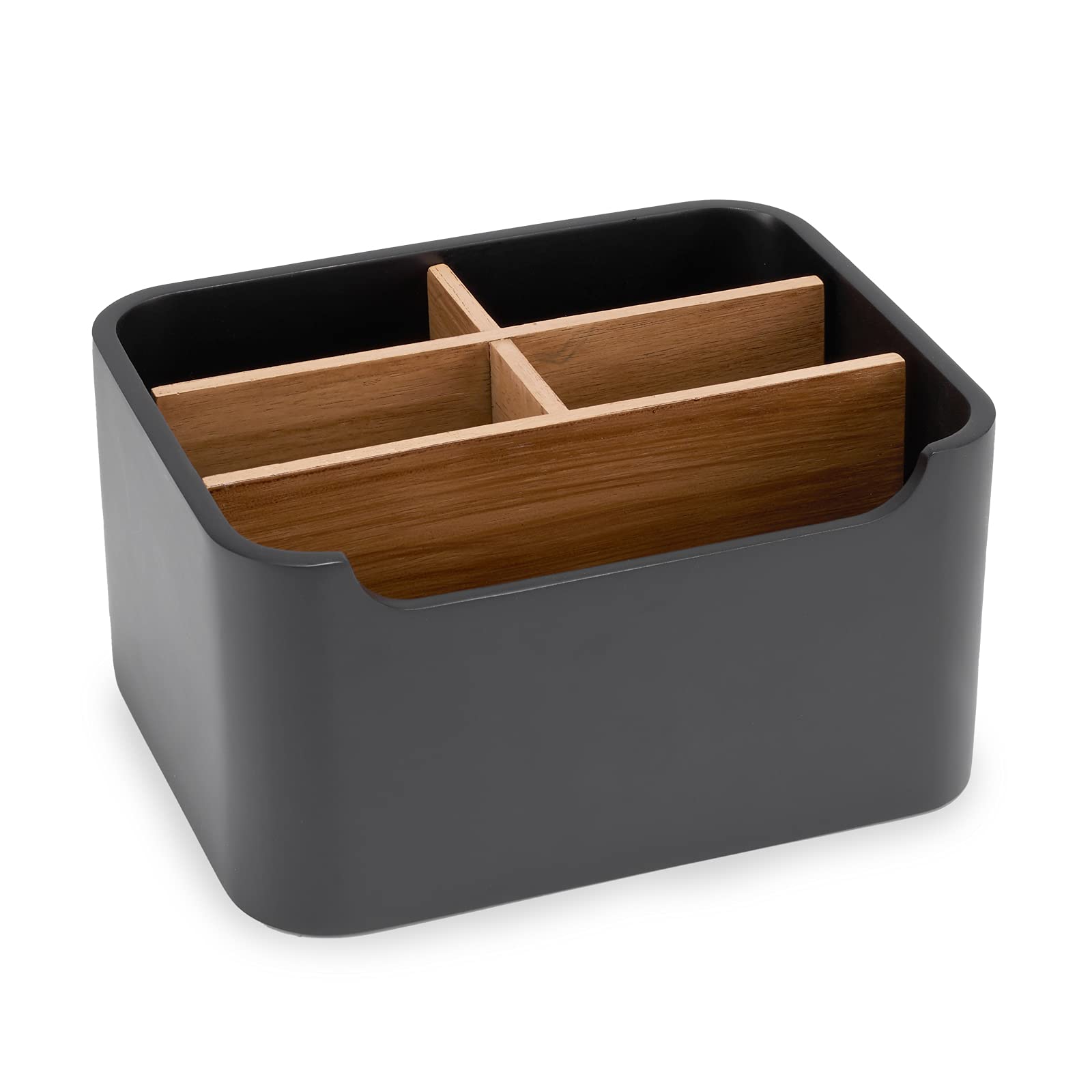 Szyrl Stylish Desk Organizer And Remote Holder In Black - Keep Your Workspace Tidy And Organized With Multi-Purpose Storage