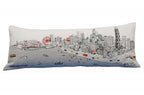 HomeRoots Cream 35' White Chicago Daylight Skyline Lumbar Decorative Pillow