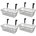 Over The Door Storage Basket Organizer Set Of 4, Heavy Duty Metal Wire Hanging Rack For Kitchen, Bathroom, Pantry, Closet & Spac