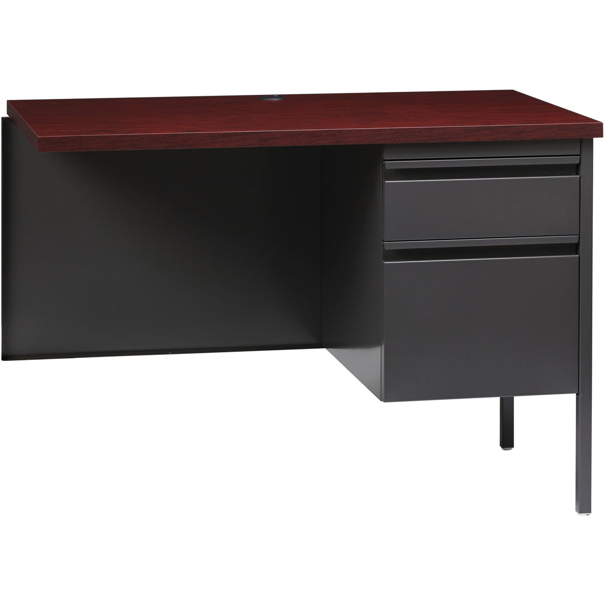 Lorell Single Right Pedestal Desk, 42 by 24 by 29-1/2-Inch, Mahogany