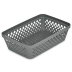 Glad Plastic Storage Basket Set - Multipurpose Drawer Trays, Kitchen Pantry Containers, And Bathroom Bins - 6 Pack Medium Organizers, Grey