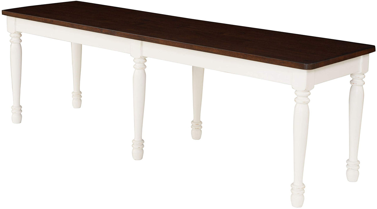 Crosley Furniture Shelby Wood Dining Bench for Entryway or Mudroom, Distressed White