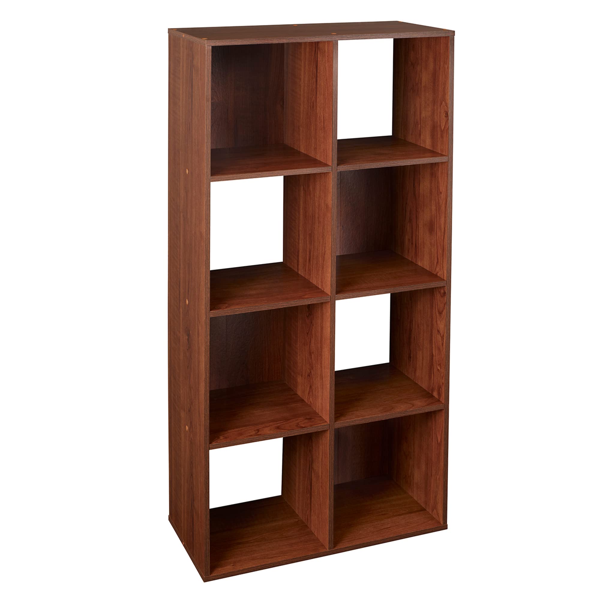 ClosetMaid Cubeicals 8 Cube Storage Shelf Organizer Bookshelf, Stackable, Vertical or Horizontal, Easy Assembly, Wood, Dark Cher