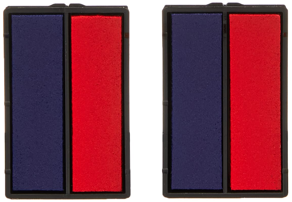 Trodat T4850 Printy Replacement Pad For Trodat Self-Inking Stamps, 0.19' X 1', Blue/Red