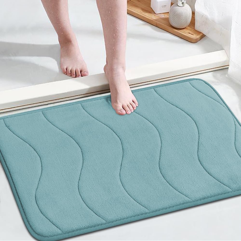 Flamingo P Memory Foam Bath Mat Bath Rug for Bathroom Extra Soft Absorbent Bathroom Rugs Non Slip Bath Rug Machine Washable Bath