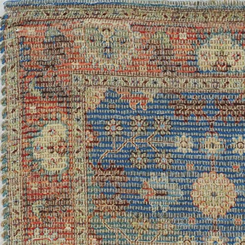 HomeRoots Decor 7'6-inch x 9'6-inch Jute Blue/Red Area Rug
