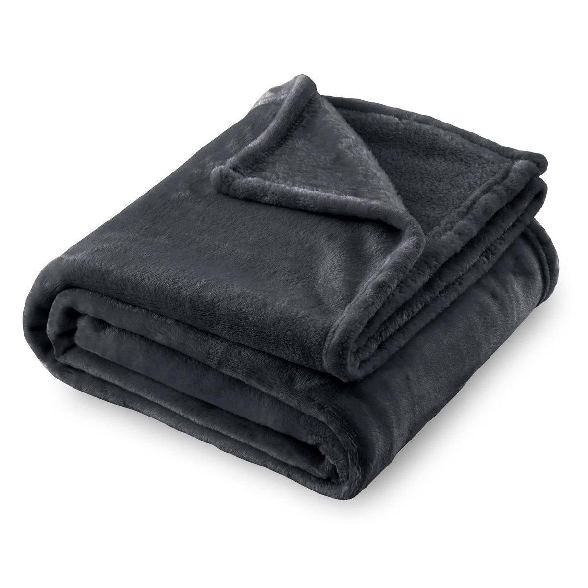 Sochow Flannel Fleece Blanket King Size, All Season Lightweight Super Soft Cozy Blanket For Bed Or Couch, Dark Grey, 90'  108'