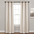 Lush Decor Sheer Grommet Curtains With Insulated Blackout Lining, Window Curtain Panels, Pair, 38''W X 120''L, Wheat - Curtain W