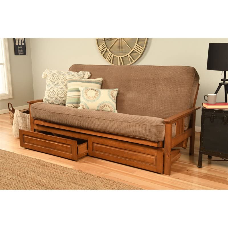 Kodiak Furniture Monterey Barbados Storage Sofa with Mocha Brown Fabric Mattress