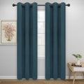 Easy-Going Blackout Curtains For Bedroom, Solid Thermal Insulated Grommet And Noise Reduction Window Drapes, Room Darkening Curtains For Living Room, 2 Panels (34X84 In, Bluestone)
