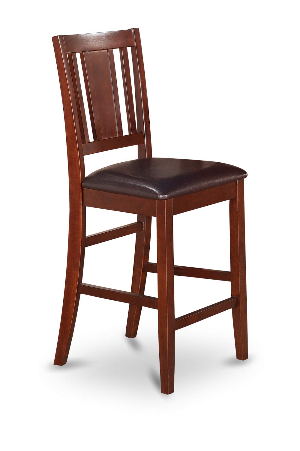 East West Furniture YABU3-MAH-LC 3 Piece Counter Height Pub Set for Small Spaces Contains a Rectangle Dining Room Table and 2 Faux Leather Upholstered Chairs, 30x48 Inch, Mahogany