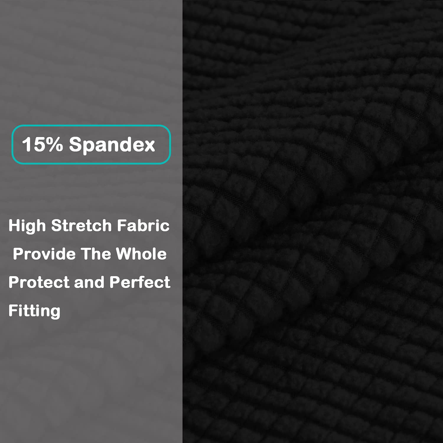 Turquoize Stretch Sofa Slipcover Chair Slipcover 1 Piece Chair Covers For Living Room Armchair Covers Slipcovers With Jacquard Fabric And Elastic Bottom Pet Furniture Protector (Armchair, Black)