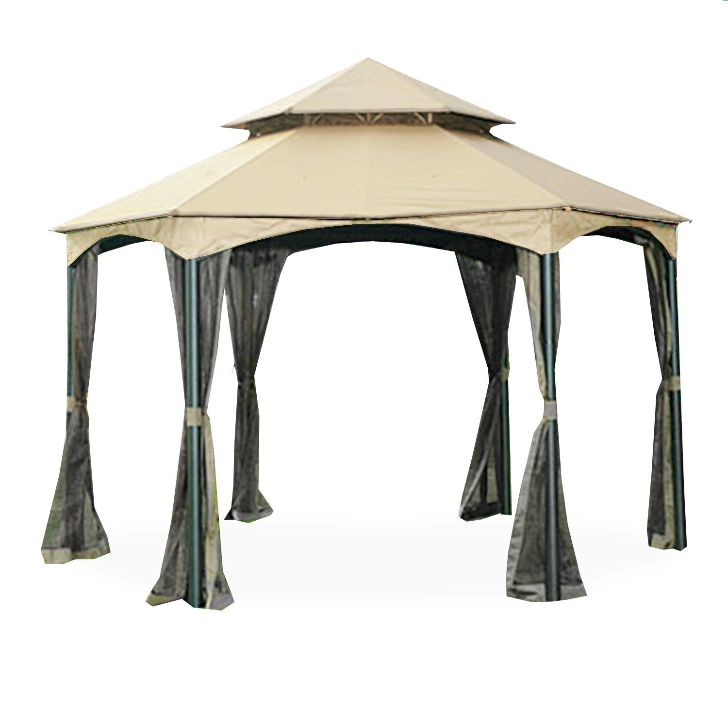 Garden Winds Replacement Canopy For The Southbay Hexagon Gazebo - Riplock 350 - Beige