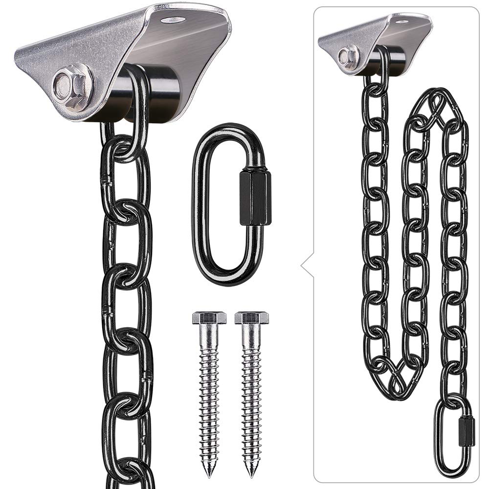Benelabel Hanging Kits Hammock Chair Hardware, Heavy Duty Silent Swing Hanger And 39.37'/3.28Ft Chain, Indoor Outdoor Playgroun