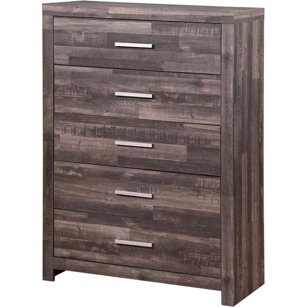 Acme Juniper Modern Composite Wood 5-Drawer Bedroom Chest in Dark Cherry