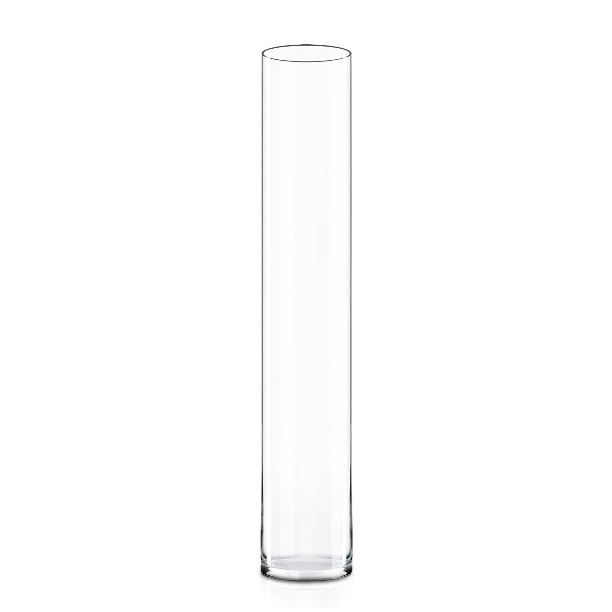 CYS Excel Clear Glass Cylinder Vase (H:28  D:4 ) | Multiple Size Choices Glass Flower Vase Centerpieces | Hurricane Floating Can