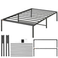VEVOR 14 Inch Twin Metal Bed Frame Platform, No Box Spring Needed, Embedded Mattress Foundation with Steel Slat Support, Easy As