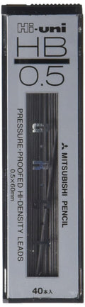 Uni Mechanical Pencil Lead Hi 0.5 Mm, Hb, 60 Mm X 40 Lead (Hu05300Hb)