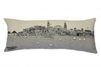 HomeRoots Cream 35' White Charleston Daylight Skyline Lumbar Decorative Pillow