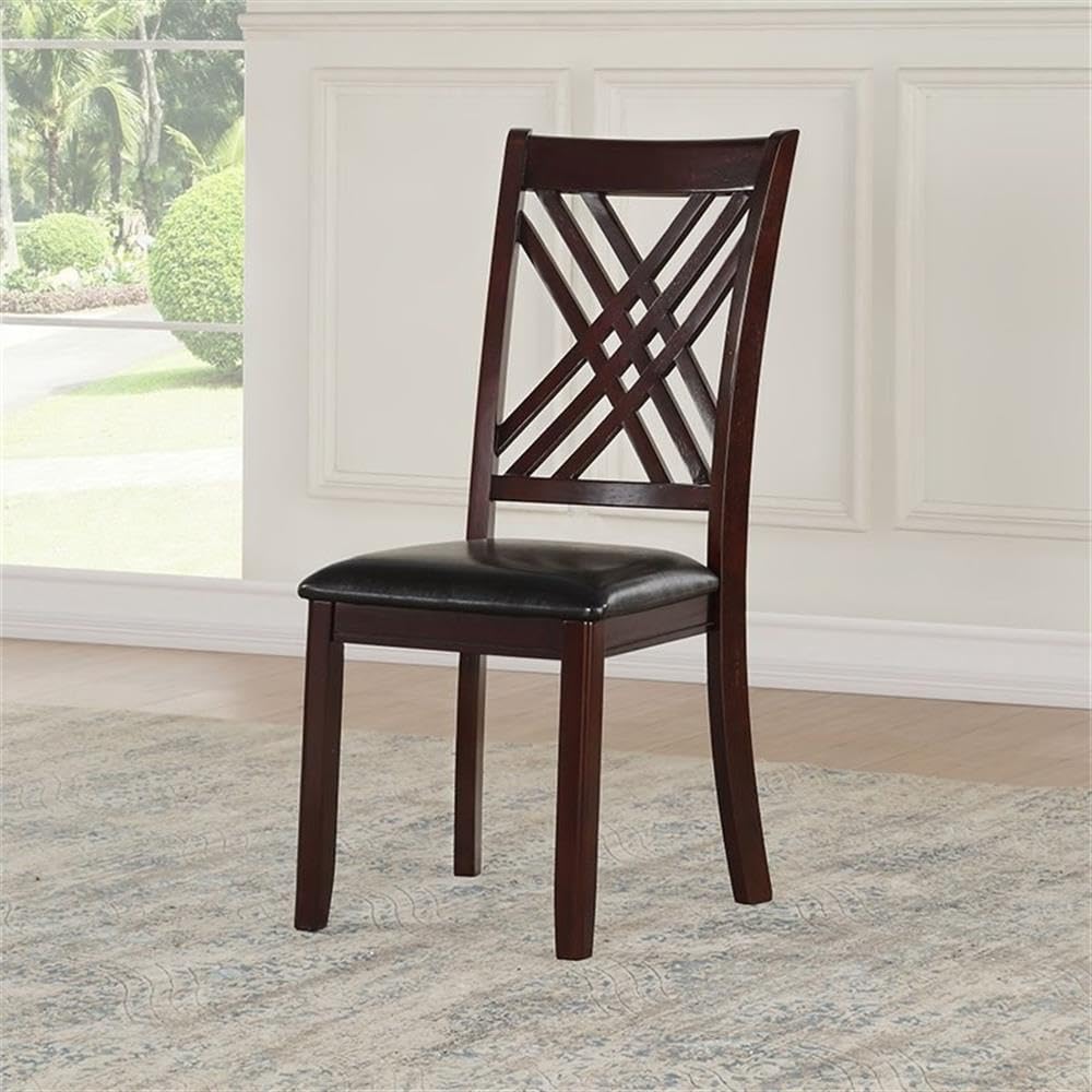 Acme Katrien Faux Leather Dining Side Chair in Black Set of 2
