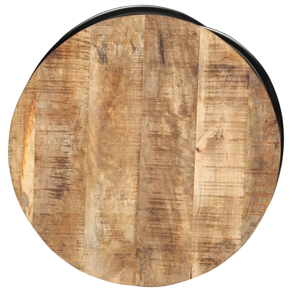 ELEMENT HARBOR Coffee Table Black 23.6"x23.6"x15.7" Solid Rough Mango Wood