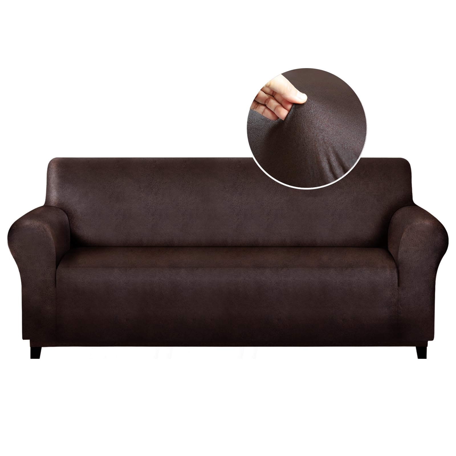 molasofa Sofa Covers - Couch Cover for Leather Couch, Soft Sofa Covers with Leather-Like Quality. Washable, Non-Pilling, Non-Sli