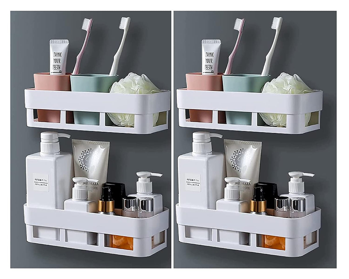 HREDOW How Multipurpose Wall Mounted Bathroom Shelf and Rack for Home and Kitchen. Self Adhesive Sticker Support Without Drillin