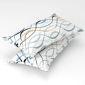 Homefab India 2 Piece Printed Cotton Feel Microfiber Pillow Covers  White, Waves