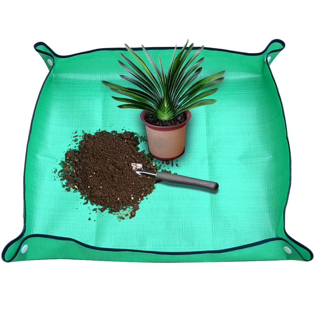 Sisbroo Waterproof Plant Repotting Mat Indoor Gardening Mat, Foldable Indoor Plants Succulent Potting Mat Indoor Plant Mat Porta