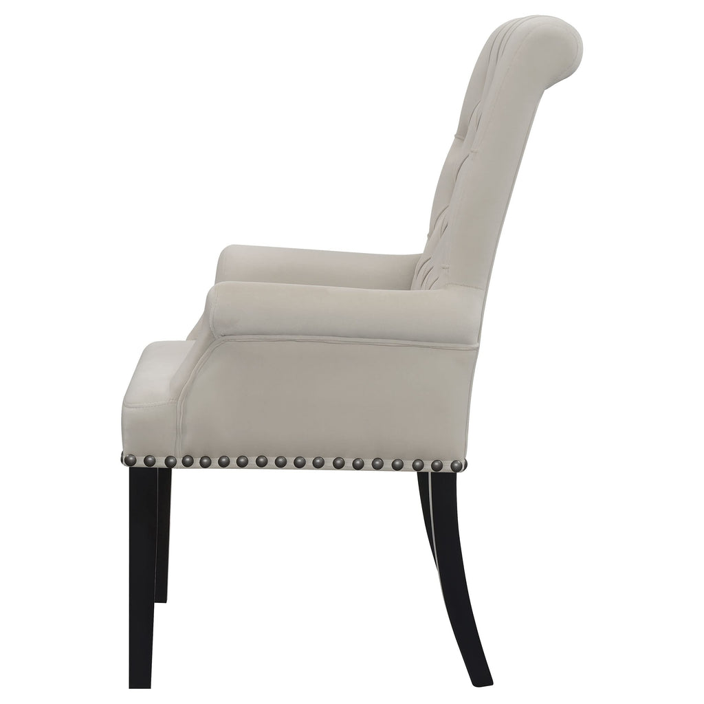 Coaster Home Furnishings Alana Upholstered Tufted Arm Chair with Nailhead Trim Sand