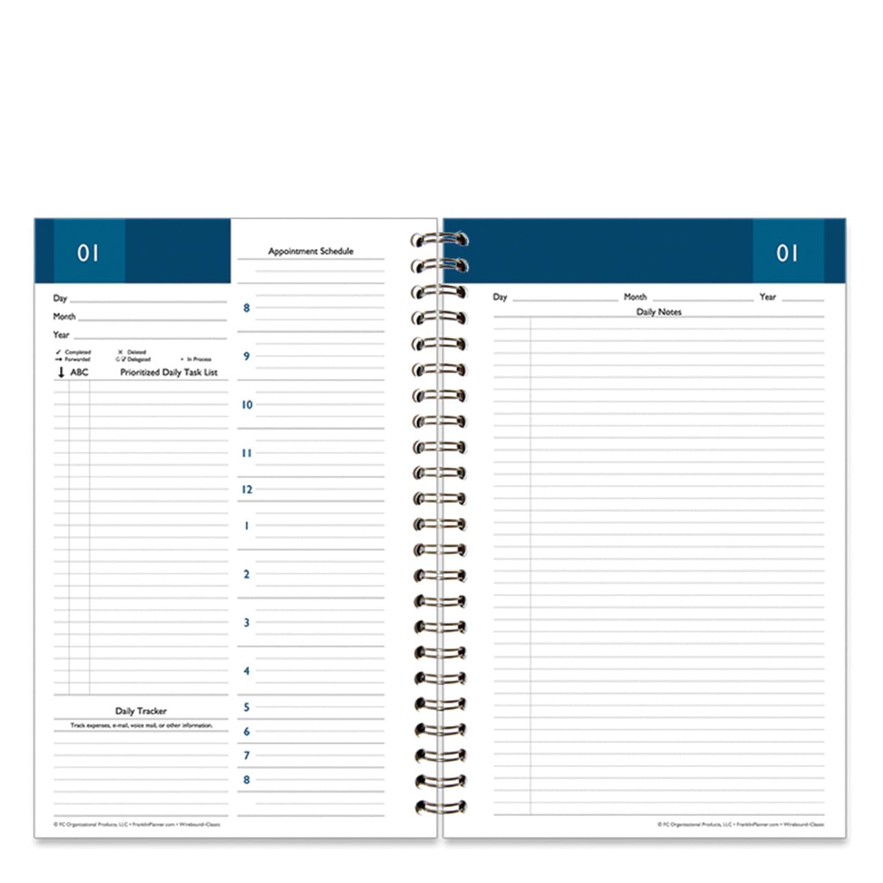 Franklincovey - Daily Undated Planner - 31-Day - Wire-Bound (Classic)