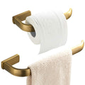 Flybath 2pc Bathroom Accessories Set - Towel Ring and Toilet Paper Holder Antique Brass Wall Mounted, Brushed Bronze