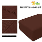 Easy-Going Stretch Square Ottoman Cover Folding Storage Stool Furniture Protector Soft Rectangle Slipcover With Elastic Bottom (30X30X15Inch, Coffee)