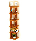 Nikita Wood Solid Wood Bookcase With 6 Open Shelf Storage For Living Room Wooden Book Organiser Rack For Library Home (Brown Fin