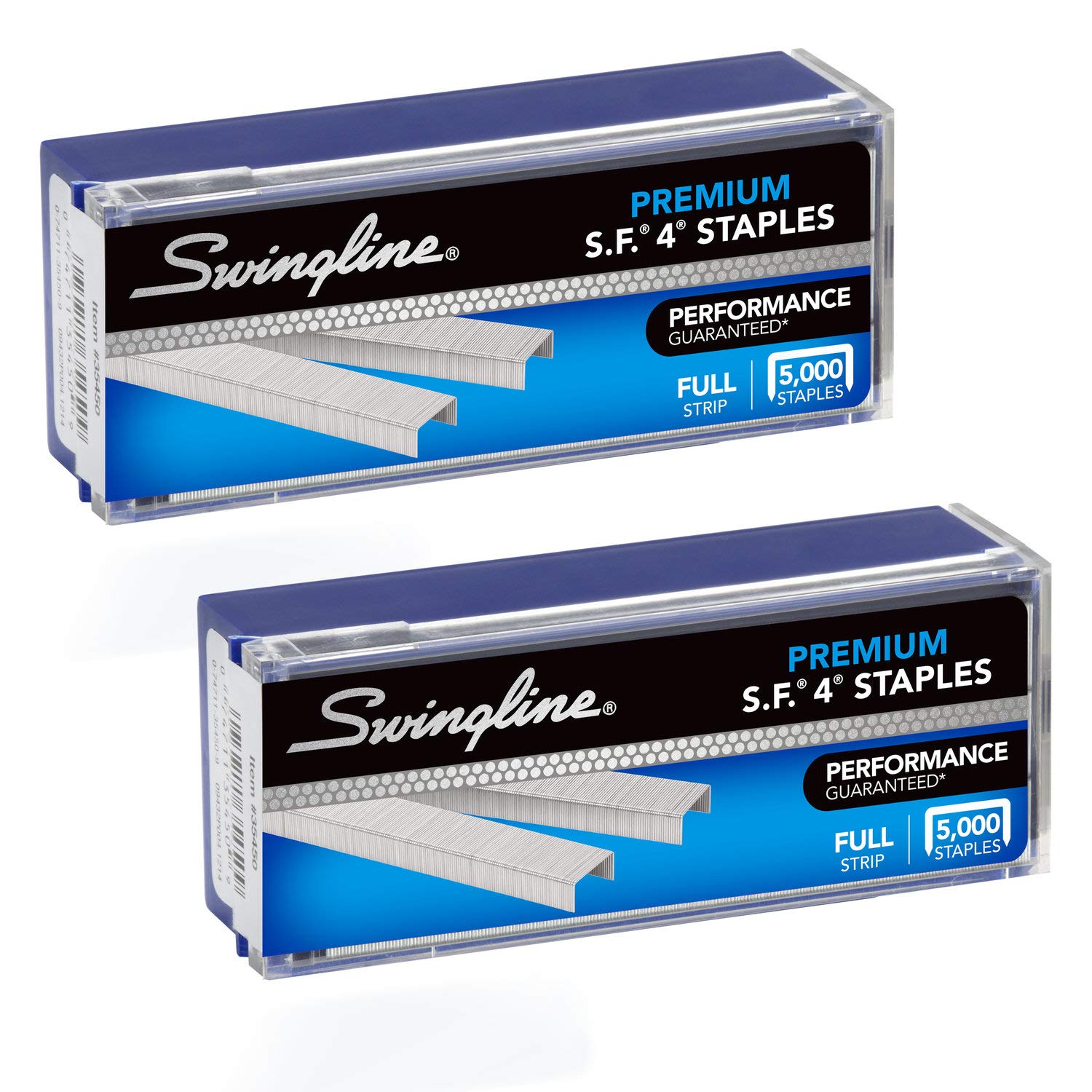 Swingline Staples, 2 Pack, S.F. 4, Premium For Desktop Staplers, 1/4' Length, 210/Strip, 5000/Box (35450)