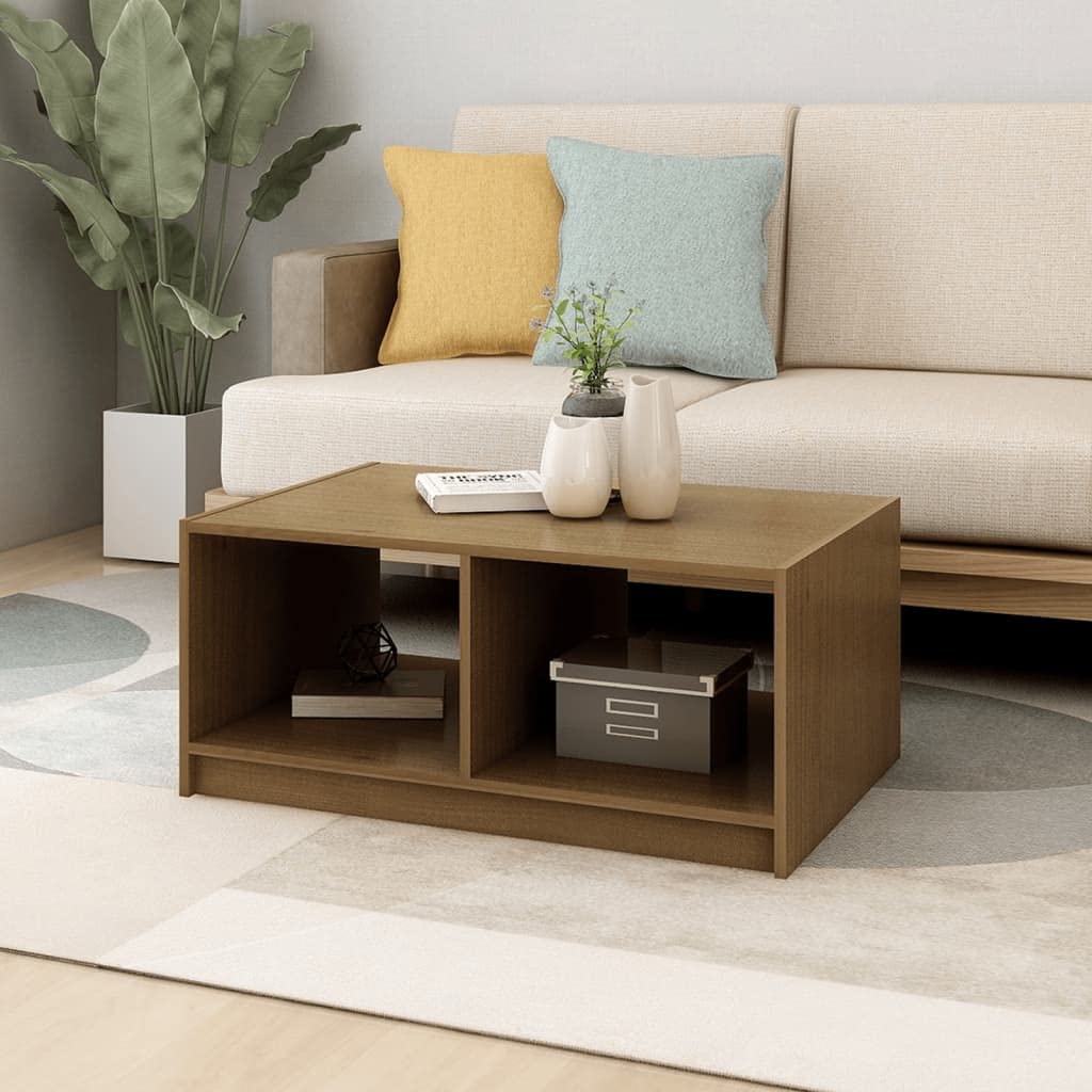 vidaXL Coffee Table Honey Brown 29.5"x19.7"x13.2" Solid Pinewood