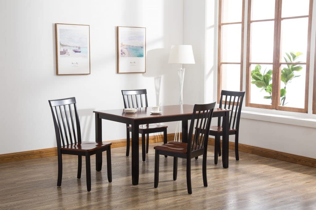 Boraam Bloomington 5Piece Dining Room Set, Black/Cherry