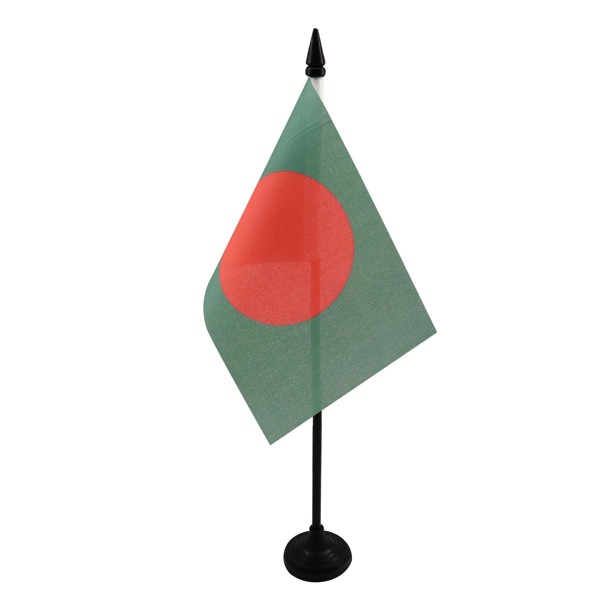 Bangladesh Table Flag 4' X 6' - Bangladeshi Desk Flag 15 X 10 Cm - Black Plastic Stick And Base - Az Flag