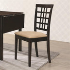 Coaster Furniture Kelso Lattice Back Tan (Set of 2) Dining Chair 17.25" D x 20.5" W x 37.5" H Peat Cappuccino 190822