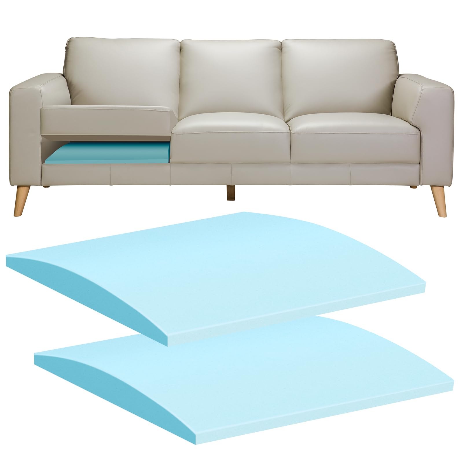 Couch Cushions Support for Sagging Seat 20X 20Insert pads Supports Board Sofa Furniture seat Cushion Under Sag Repair, Curved Hi
