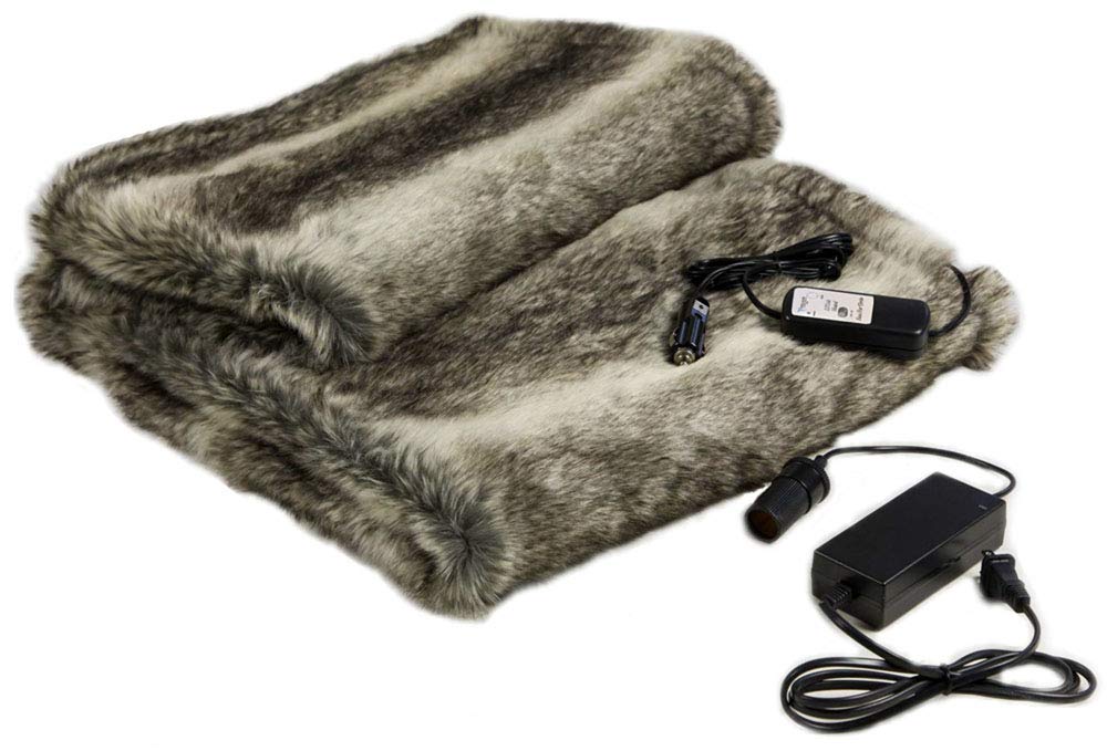 Faux Fur Cozy Heated Throw For Home And Auto (58' X 36') With Patented Safety Timer By Trillium Worldwide