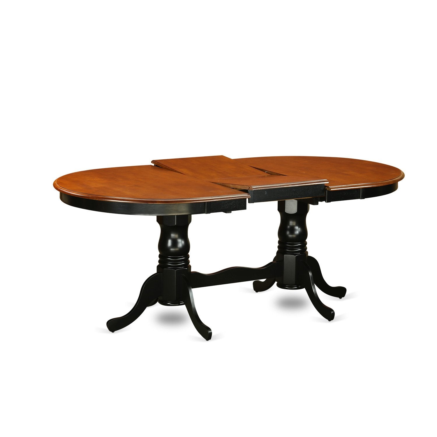 East West Furniture Plno5-Bch-W 5 Piece Modern Dining Table Set Includes An Oval Wooden Table With Butterfly Leaf And 4 Kitchen Dining Chairs, 42X78 Inch, Black & Cherry