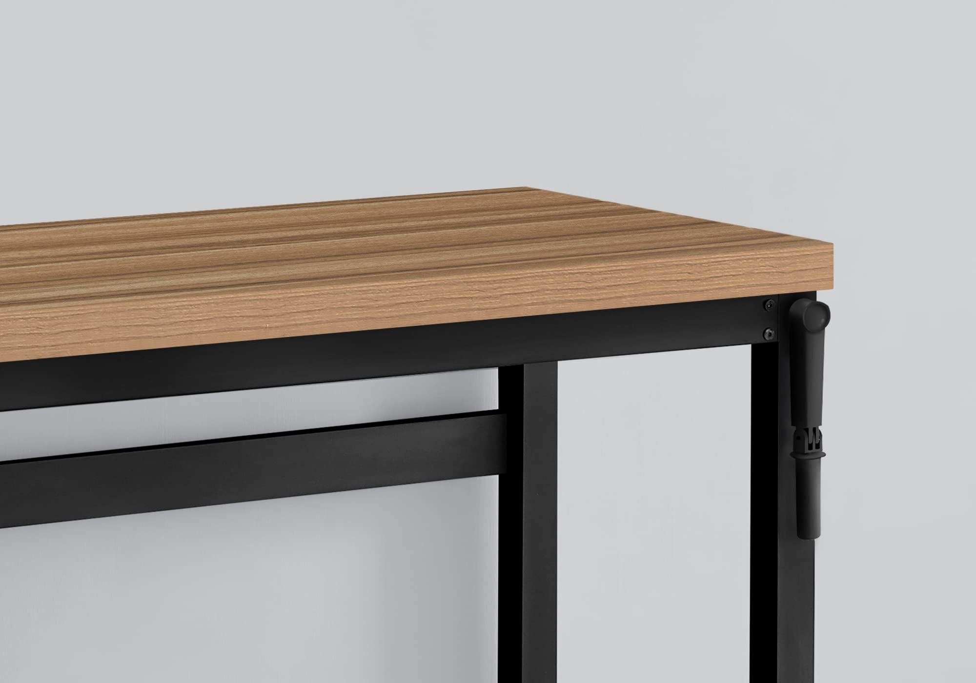 Monarch specialties I 7677 Computer Desk, Home Office, Standing, Adjustable, 48' L, Work, Laptop, Metal, Laminate, Brown, Black, Contemporary, Modern