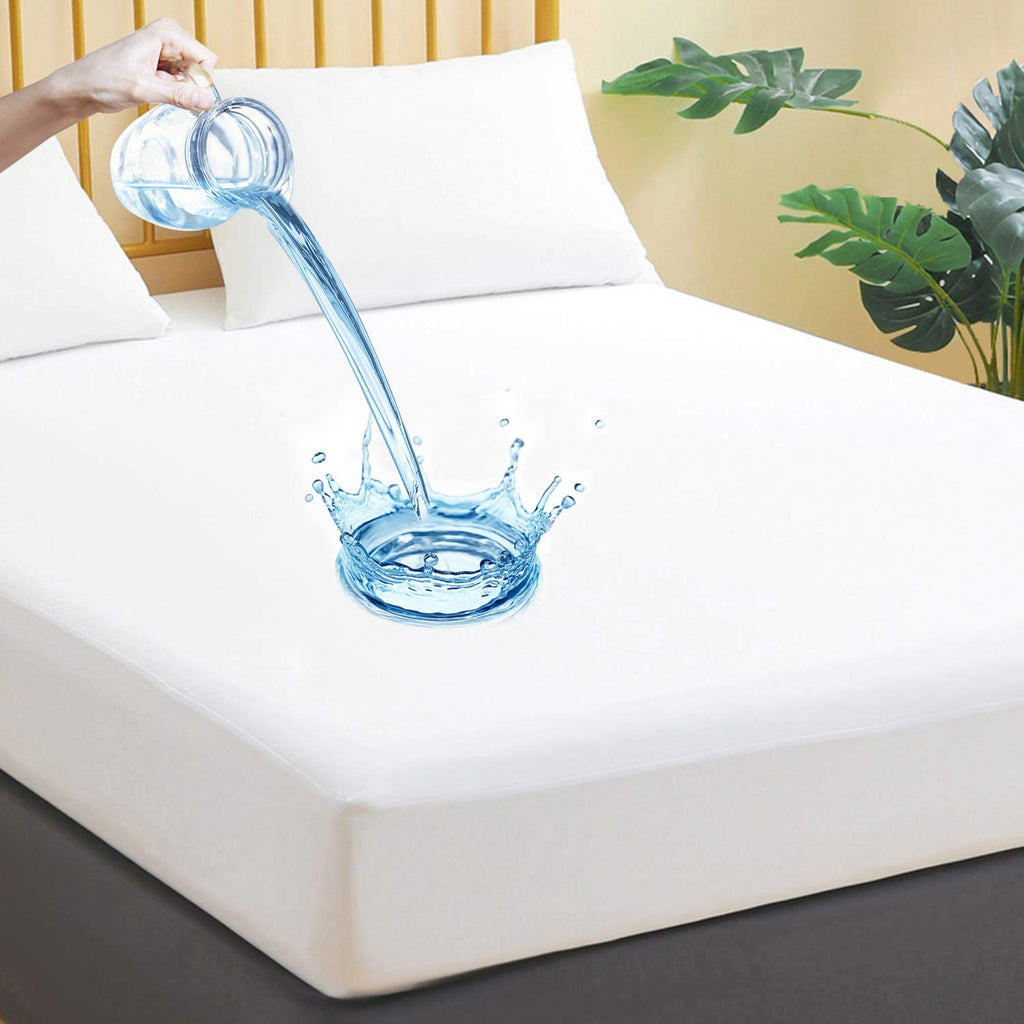 Jamrest 1 Pack Queen Size Waterproof Mattress Protector, Breathable Mattress Cover, Fitted Deep Pocket Mattress Pad Cover Stretc