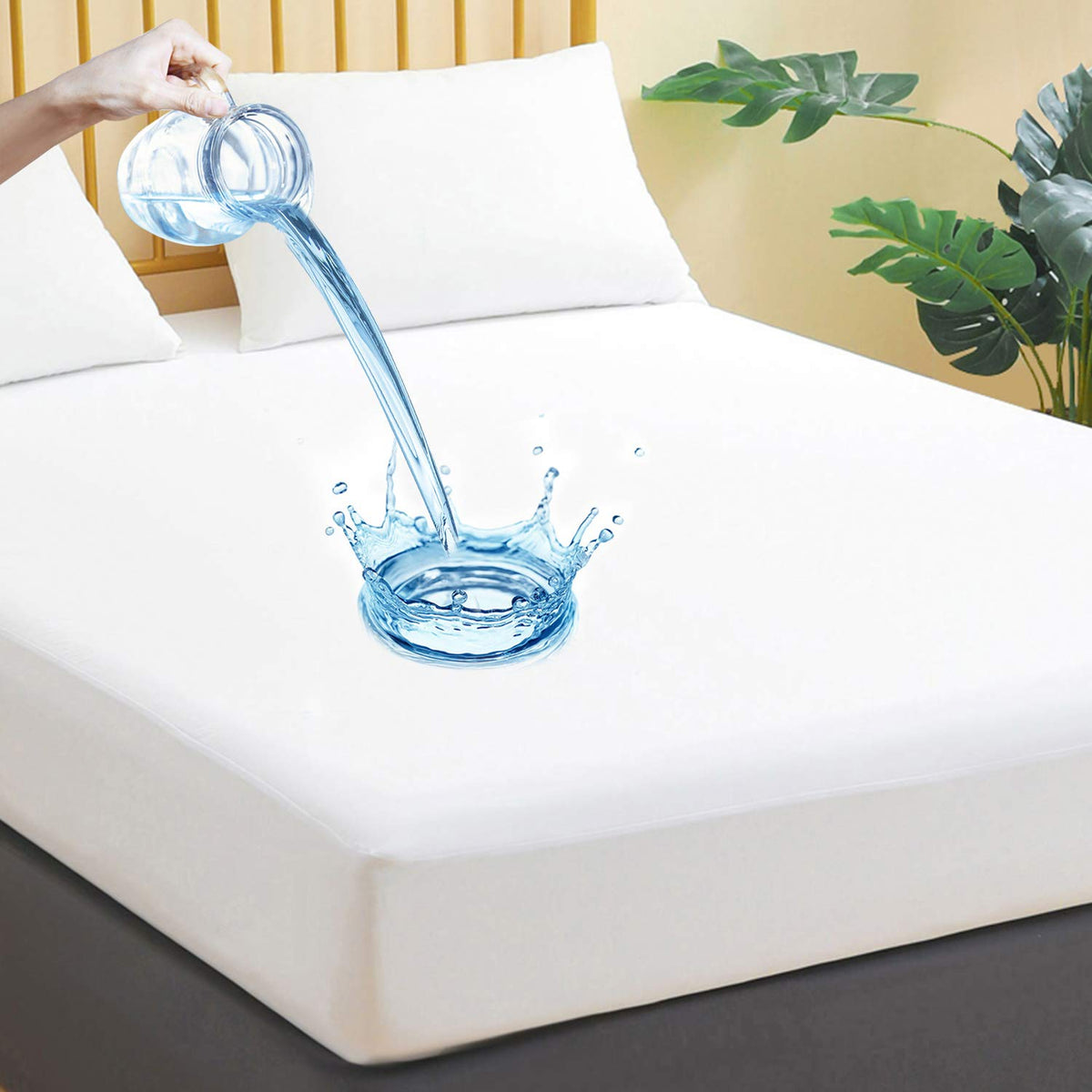 Jamrest 1 Pack Full Size Waterproof Mattress Protector, Breathable Mattress Cover, Fitted Deep Pocket Mattress Pad Cover Stretch