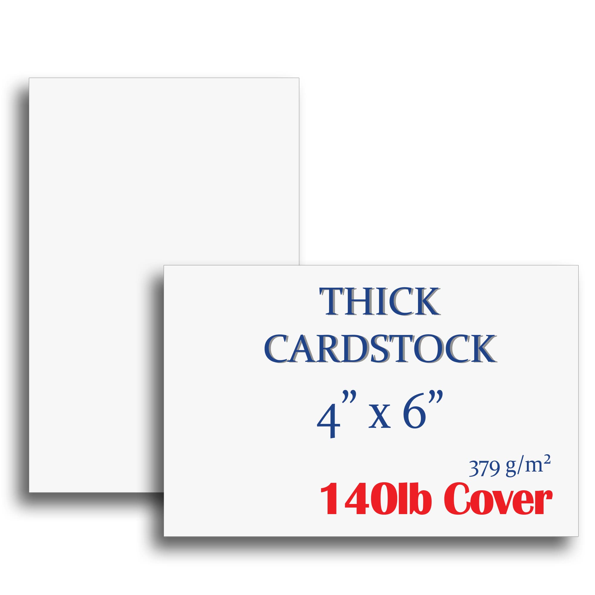 Extra Heavy Duty 140Lb Cover Cardstock - 4' X 6' Bright White - 379Gsm 18Pt Thick Paper - Index, Flash & Post Card Stock - 100