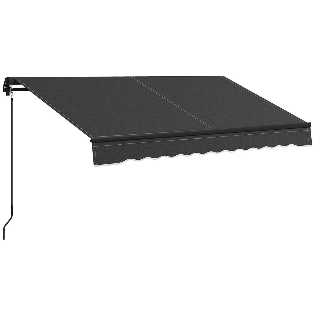 Outsunny 8' X 6.5' Retractable Awning, Patio Awning Sunshade Shelter With Manual Crank Handle, 280Gsm Uv Resistant Fabric And Al