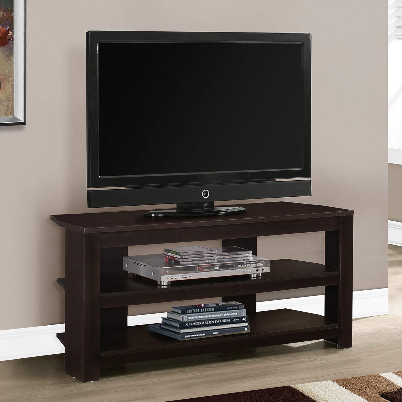 Monarch Tv Stand, Cappuccino, 42&quot;